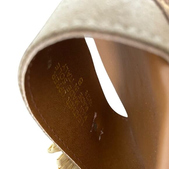 Sophia Milano Made Italy Tan Suede Block Heel Sandals size 8 NWTs - Picture 11 of 12